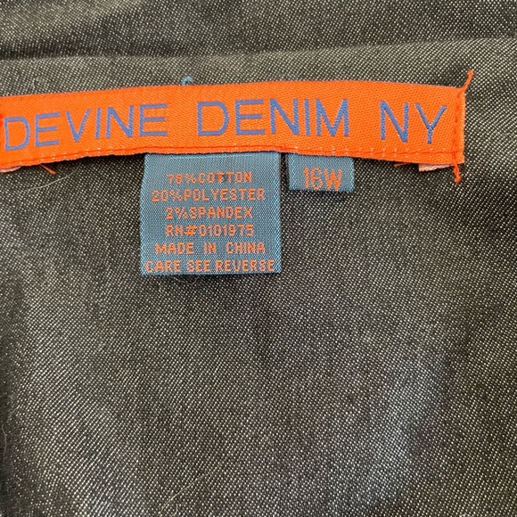 Devine Denim NY Womans Charcoal Gray Swirl Jacket Size 16W Rhinestone Zip Plus - Picture 8 of 9